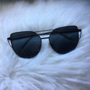 Black Top Bar Cat Eye Sunglasses